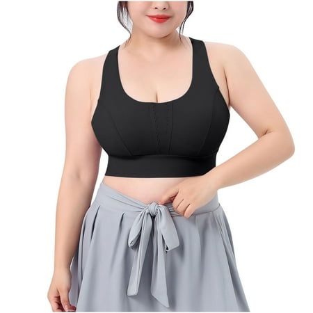 WMTBSRSW Summer Sales High Support Sports Bra for Women Shock Proof High Impact Adjustable Criss Cross Back Workout Yoga Tank Tops Full Coverage Bras for Large Bust Ladies
