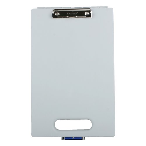 Dexas Clipcase Storage Clipboard with Handle, Pearlized Silver