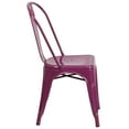 thumbnail image 6 of Flash Furniture 5-Piece Commercial Grade 31.5" Square Metal Dining Table and Chairs Set, Purple, 6 of 7
