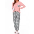 thumbnail image 4 of Fantaslook Women Pajama Sets 2 Piece Long Sleeve Pajama Sets With Long Printed Jogger Pants Sleepwear Loose Lounge Sets, 4 of 9
