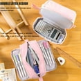 thumbnail image 3 of Tikeitoo Cute Pencil Case Large Capacity Pencil Box 4 Compartments Box Storage Bag Desk Organizer Marker Pouch Pen for Middle School Office College Adult Gi+rl and B+oy, 3 of 9