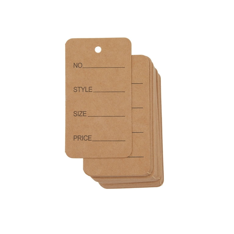 1000-Pack Kraft Paper Clothing Tags for Boutique, 2.7x1.5 Blank Clothes  Size Price Labels, Bulk Brown Merchandise Display Hang Tags for Wholesale  Retail Store Small Business Supplies 