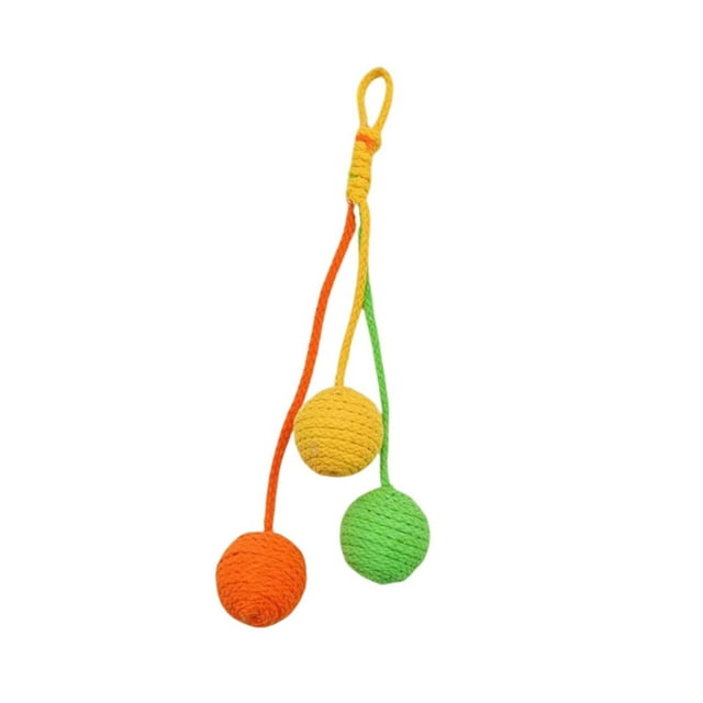 Rascador colgante de sisal para gatos, juguete interactivo para proteger el suelo del sofá Amarillo Naranja Verde