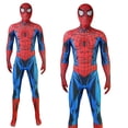 thumbnail image 4 of Superhero Onesie Zentai Suit, Adult Spider Manlike Cosplay Costume Jumpsuit, 3D Realistic Graphic Spandex Spider Suit Halloween Costume Attire for Adult Men Boy, Red, 170, 4 of 7