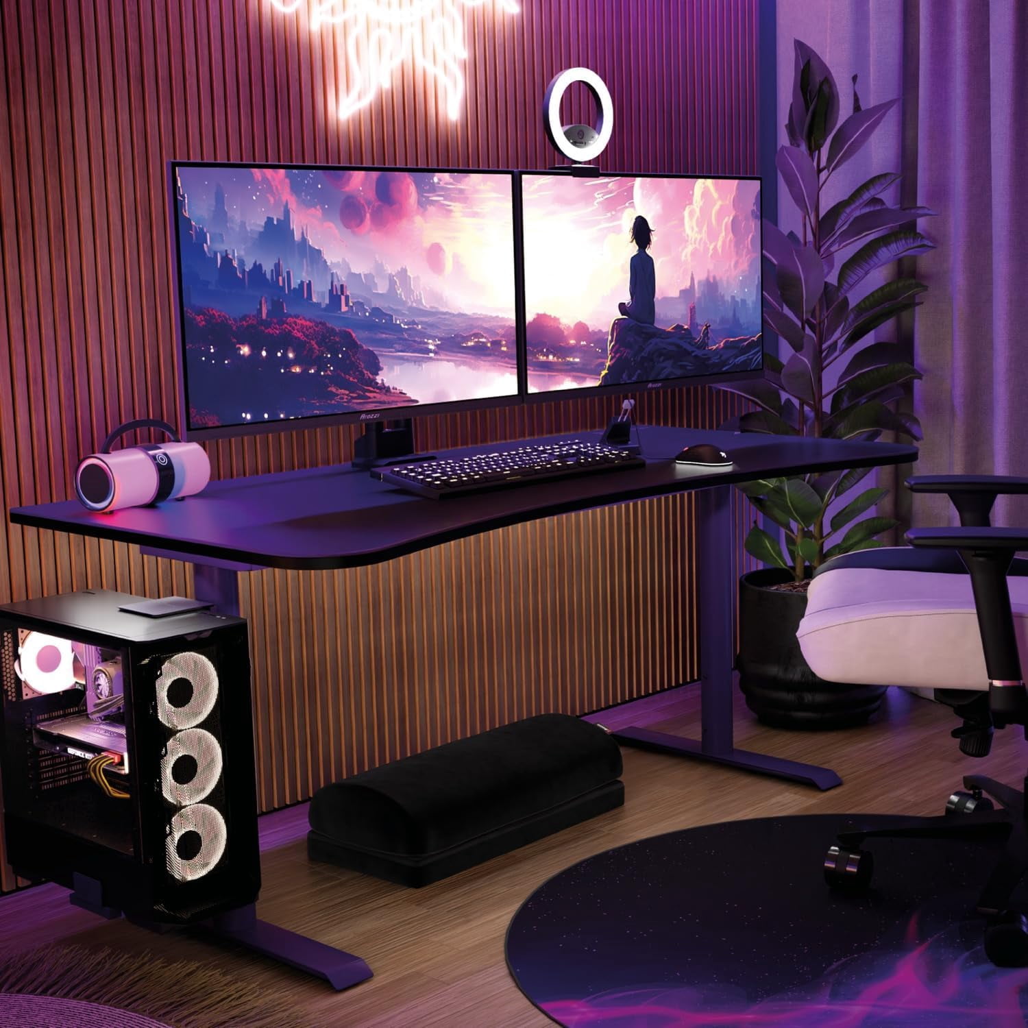 Arozzi Nova 32" QHD 2K Gaming Monitor – IPS, 180Hz, 1ms, HDR10, Adaptive Sync – Purple
