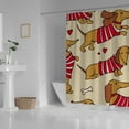 thumbnail image 3 of Coolnut Bath Shower Curtain Liners Dachshund in Cardigan Brown 60x72in Polyester Waterproof with 12 Curtain Hooks Bathroom Accessories Decoration, 3 of 6