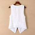 thumbnail image 4 of DuoJiaJ Womens Linen Vest Tops Sleeveless Spring Summer Vest Coat Top Seamless Workout Tank Tops for Women, 4 of 5