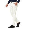 thumbnail image 5 of MODA NOVA Big & Tall Men's Stripe Dress Pants Regular Fit Flat Front Trousers White LT(US 34), 5 of 6