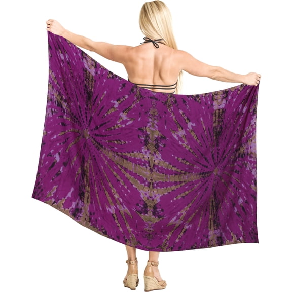 HAPPY BAY Women's Beach Wrap Bikini Swimwear Swim Cover up Summer Wraps Swimsuit Beachwear Sarong Coverups Skirts for Women One Size Magenta, Tie Dye