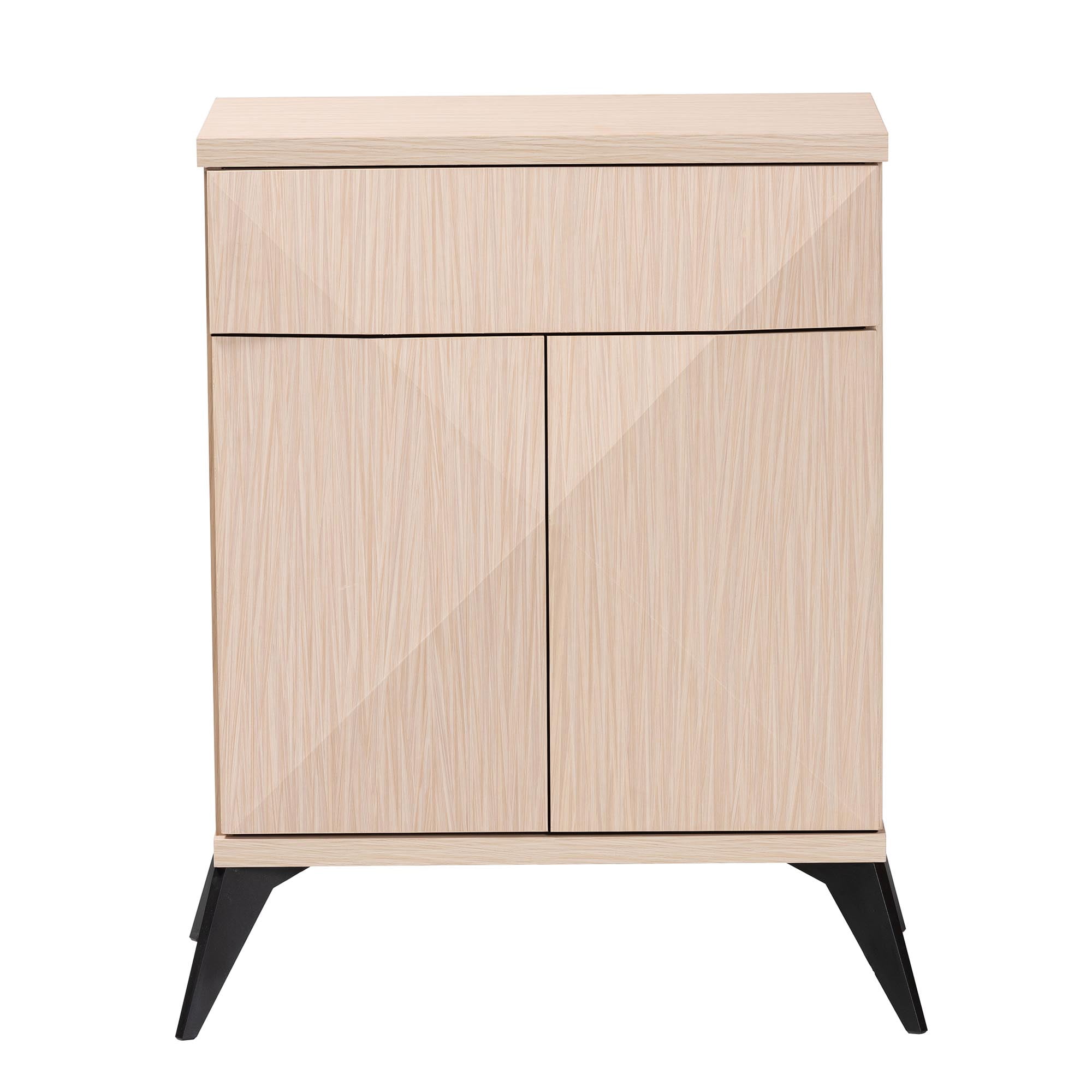 Baxton Studio Draper Mid-Century Sideboard Buffet, 2-Door, Light Brown