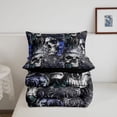 thumbnail image 5 of Homewish Death Skull Twin Comforter Sets,Navy Rose Flower Bedding Set,Halloween Duvet,Black Reversible,2-Piece,1 Comforter and 1 Pillowcase, 5 of 7
