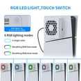 thumbnail image 2 of Cooling Fan with Plate Cover for PS5 Slim,with RGB LED Lights & 2 USB HUB for PS5 Slim Digital and Disc, 2 of 4