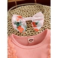 thumbnail image 4 of Nituyy Baby Girl 2Pcs Suit, Long Sleeve Round Neck Floral Ruffle Loose Short Romper+ Headband, 4 of 9