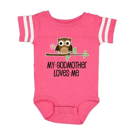 

Inktastic My Godmother Loves Me Owl Gift Baby Boy or Baby Girl Bodysuit