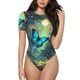 thumbnail image 1 of Balery Enchanted Forest Butterfly A Body de cuello redondo de manga corta para mujer Tops de manga corta Tops básicos-XX-Large, 1 of 7