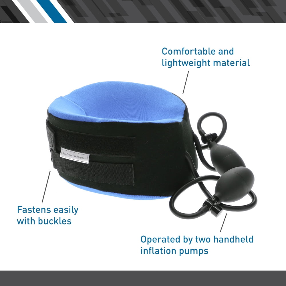 BodyMed TracCollar Neck Traction Device, Inflatable Cervical Collar, Medium/Large