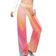 Pink Marble Women's Wide Leg Pants High Waist Adjustable Knot Loose Casual Trousers Business Work Casual Pants