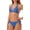 Deep Blue, variant on Bikini Sets for Women Halter Denim Print 2 Piece Sexy Triangle Tie Up Swimsuit Removable Pads Bathing Suit Low Waist Swimwear Blue M