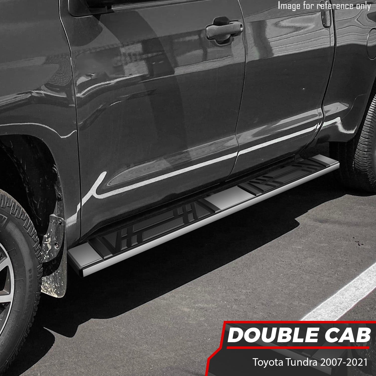 DNA Motoring 6.5" Side Step Nerf Bars Running Boards for 2007-2021 Toyota Tundra Double Cab