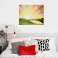 thumbnail image 5 of Orinice Sunburst Lake Precisionism Fine Art Aesthetic Poster Print Wall Painting for Classroom Kitchen Office Farmhouse Bathroom Room Decor Pictures Wall Art Painting Wall Decor for Bathroom, 5 of 6