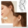 thumbnail image 3 of Lancharmed Silver Plated Cute Earrings for Womens,Triple Star Zircon Earring Galentines Gifts, 3 of 7