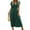 Green, variant on Women's Dressess Short Sleeve V Neck Short Dress High Waist Ruffle Swing Knee Length Dress With Pockets Slim Fit Party Dresses Army Green L