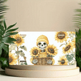 thumbnail image 6 of 1 Pcs 2D Flat License Plate Covers & Frames, Skull in Sunflowers For Decorative Front, Waterproof For Decoration Aluminum License Plate Covers & Frames Cover For Men Women, 12" X 6", 6 of 7
