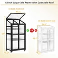 thumbnail image 6 of 62inch Wooden Greenhouse, Portable Cold Frame with Wheels and Adjustable Shelves for Indoor Outdoor Patio Balcony Garden , 31.5" Lx22.4 Wx62 H, Black, 6 of 8