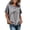 Gray, variant on Cotton Linen Short Sleeve Shirts for Women Ripped Fringe Crew Neck Blouses Comfort Fashion Solid Color T-Shirts White XXL