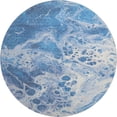 thumbnail image 2 of Addison Rugs Mayfield Premium Machine Washable Transitional Abstract Navy Round Rug, 8' X 8' Machine Washable Transitional Abstract Navy Oversized Sherpa Throw Blanket, 2 of 6