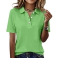 thumbnail image 2 of Women's Short-Sleeve Polo Shirt, Soft Stretch Cotton Jersey (Available in Plus Size), 2 of 4