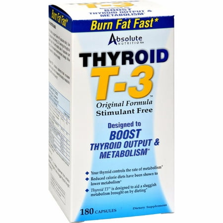 Absolute Nutrition Thyroid T-3 - 180 Capsules