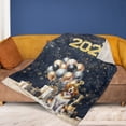 thumbnail image 4 of Happy New Year Brittany Spaniel Welcome 2025 Balloon Firework Party Cozy Fleece Blanket Brittany Dog Lover Gifts Idea Warm Soft Throw Blanket - 01014, 4 of 5