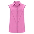 thumbnail image 4 of Linen Tank Top Flowy Plain Gauzy Tees Loose Fit Cami Linen Vest Women Flowy Tops For Women Summer Tops Womens Summer Tops Cotton Boho Tops Linen Long Sleeve Shirt Women Hot Pink2 3XL, 4 of 8