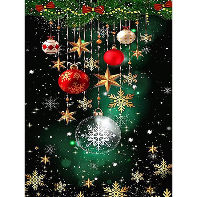 ZHAOCHENG 30x40cm DIY Navidad Diamante Bordado Estilo B Kit Completo Luz de Calle, Pintura de Diamante 6D Completa Santa Claus Redondo Punto de Cruz Bordado Decoración Dormitorio Oficina Hogar Mural d