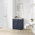 thumbnail image 3 of Gavino 30" Wood Vanity in Royal Blue with Composite Stone Top and Mirror, 3 of 12