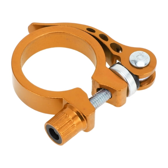 Universal Bike Bicycle Seat Post Clamp Seatpost Collar, 34.9mm, Quick Release,  Aluminum Alloy, Yellow