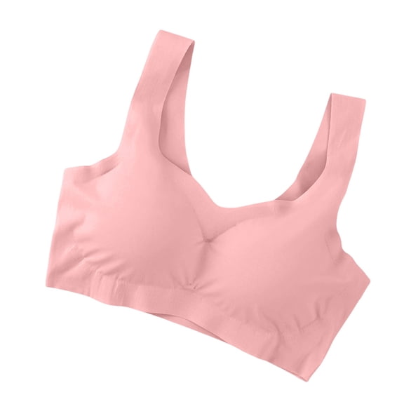 WMTBSRSW Seamless Wireless Bras for Women No Underwire Comfort Push up Sports Bras Full Coverage Everyday Bra Pink L