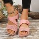 thumbnail image 5 of MKLEKYY Sandalias para Mujer, de Verano, Lisas, Informales, Con Punta Abierta, Cuñas, Cómodas, para Playa, Sandalias, Zapatillas 724, 5 of 5