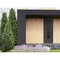 thumbnail image 5 of Front Exterior Prehung Steel Door / Ronex 1477 Black Enamel / Top Exterior Window Sidelite / Stainless Inserts Entry Metal Modern Painted W36x80+16 Left-hand, 5 of 7