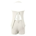 thumbnail image 5 of RMGVDSD Womens Summer 2 Piece Outfits Sweater Sets Knit Backless Halter Neck Top And Shorts Beach Vacation Clothes Comfort Sweatsuits for Women, 5 of 6