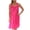 Bright Pink, variant on Women's Silky Feeling Sleeveless Nightgown with Embroidery Lace Floral Design, Wine, Size 3XL