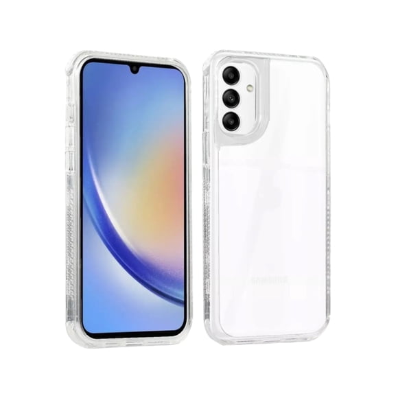 Funda Uso Rudo Cely Vesmir 360 Clear Para Samsung A34 Mas 2 Micas De Cristal