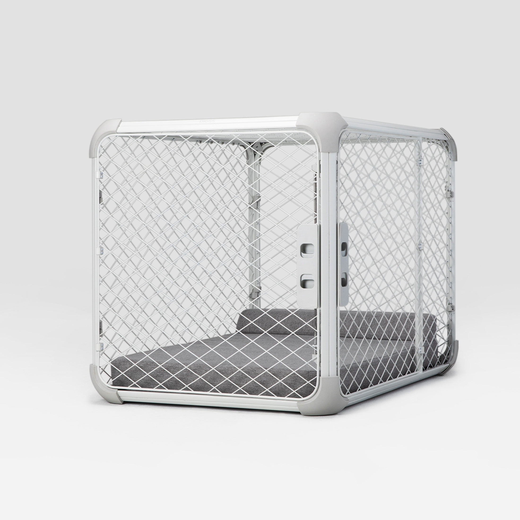 Diggs 42" Bolstr Dog Bed with Headrest, Premium Memory Foam Crate and Home Pet Bed, Grey