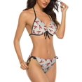 thumbnail image 2 of NICKSUN Ensemble Bikini Imprimé Homards Rouges pour Femmes, Maillots de Bain 2 Pcs Triangle à Ficelles, 2 of 6