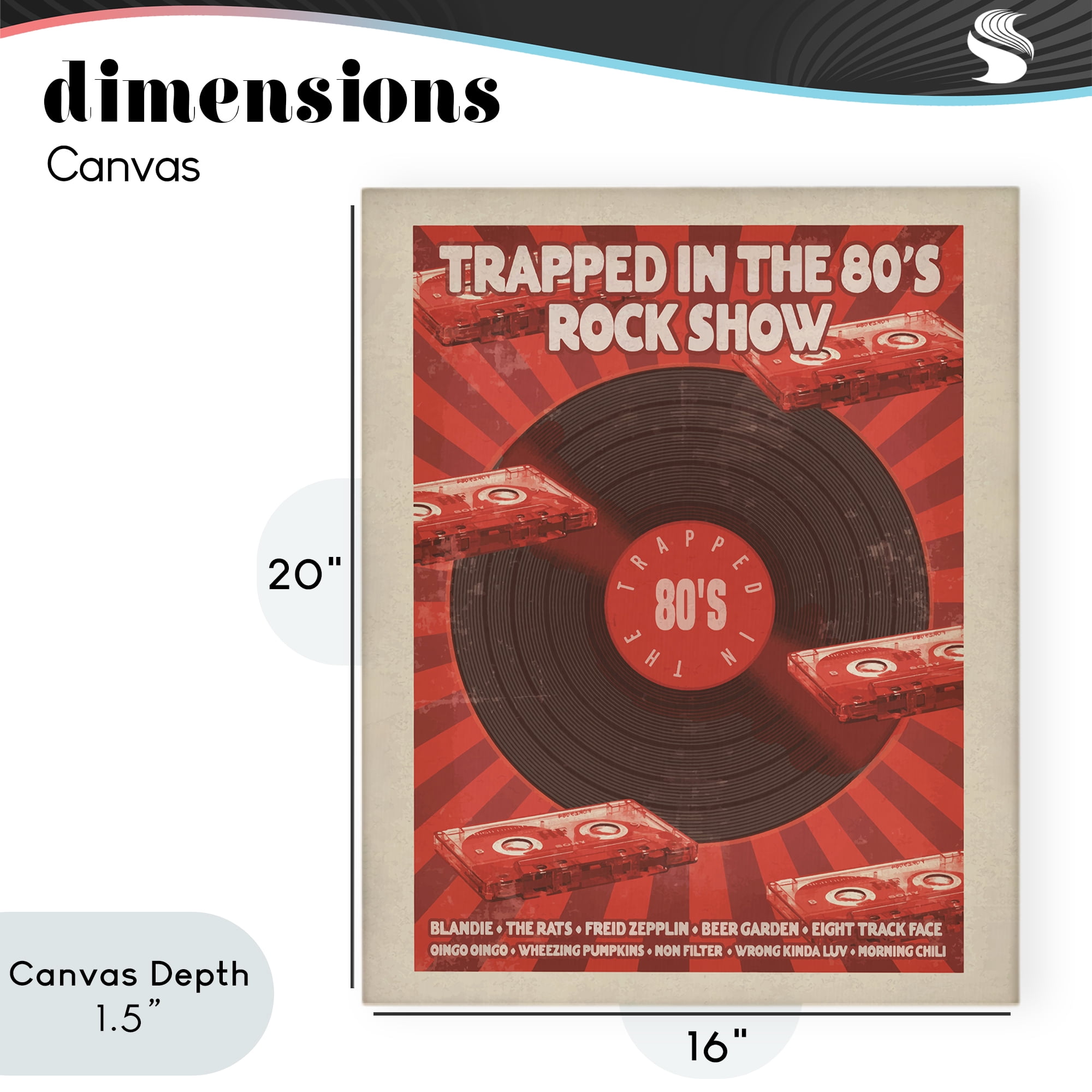 Stupell Industries Trapped in 80s Rock Show Canvas Wall Art, design by Old Red Truck