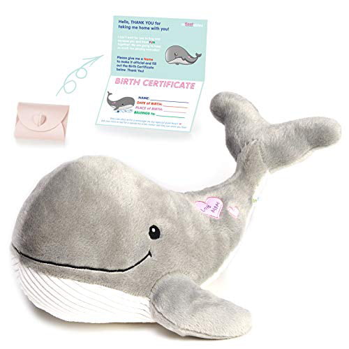 Whale - 12 Inch Cute Grey Large Whales Plush Sea Ocean Animals Toy -  
