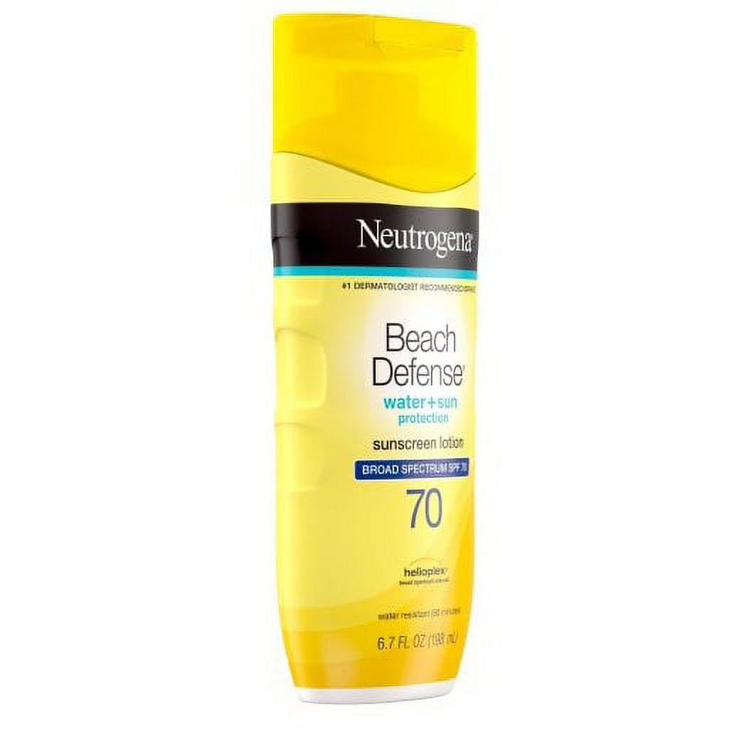 12 PACKS : Neutrogena Beach Defense Sunscreen Lotion with Broad Spectrum SPF 70 Protection, 6.7 Ounce