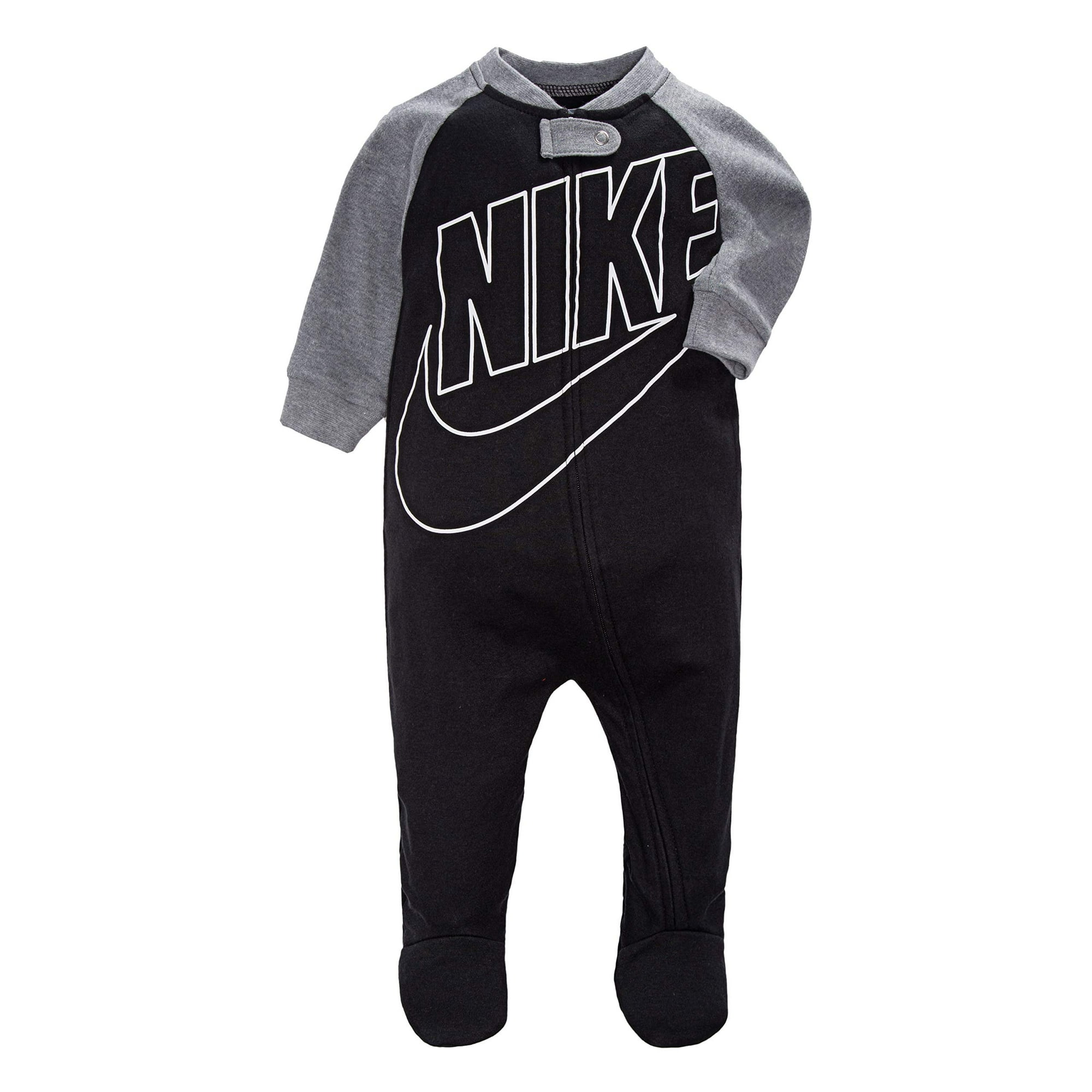 NIKE Infant Toddler Printed Footed Coverall Black 56D679 023 White Grey 0 3 Months Walmart