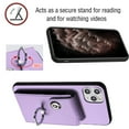 thumbnail image 4 of Allytech Wallet Case for Apple iPhone 12 Pro with Ring Holder Stand, Vintage Premium PU Leather 8 Cards Slots Shockproof Bumper Anti-Scratch Magnetic Closure Case Cover for iPhone 12 Pro,Purple, 4 of 6